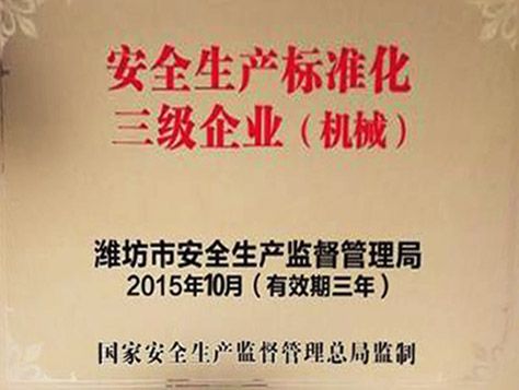 安全生产标准化三级企业（机械）